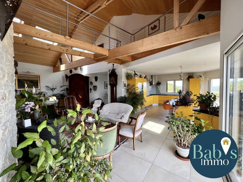 Séjour - Maison Contemporaine avec Piscine à Linac