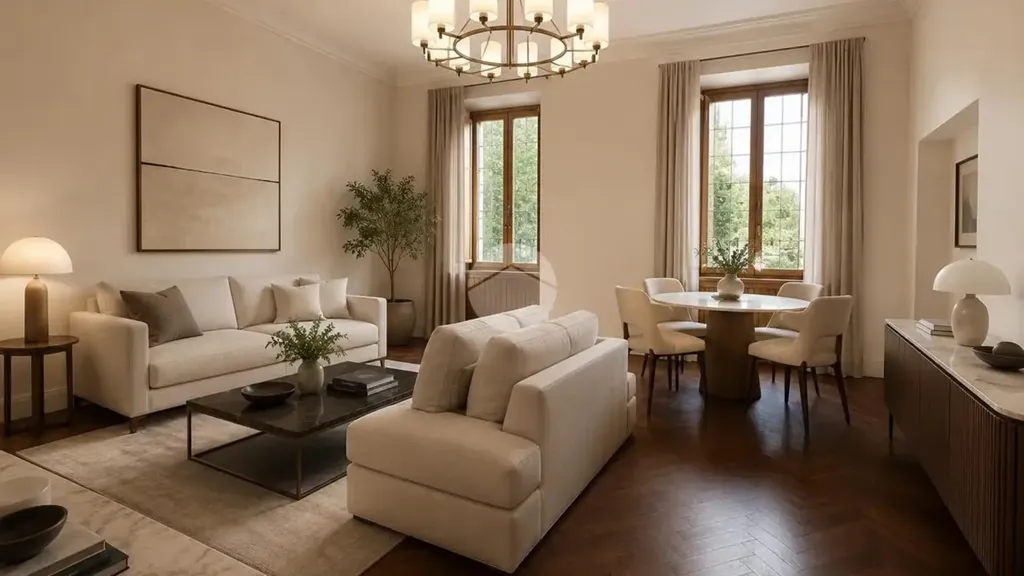 Living Room - Triplex with Double Exposure in Piazza Cola di Rienzo, Rome