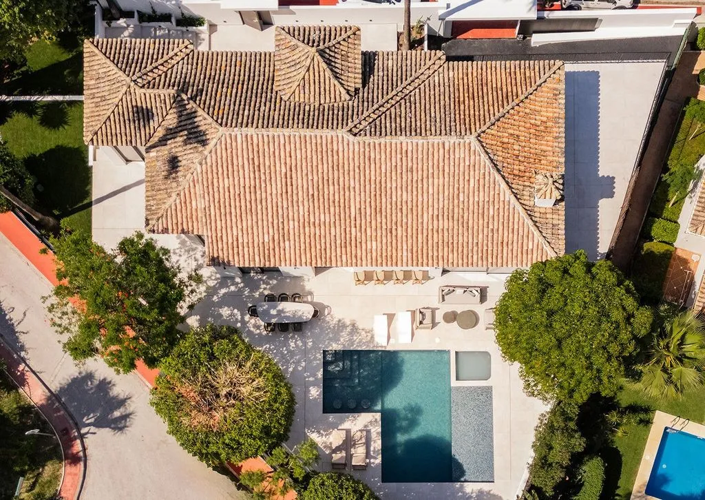 Aerial - Luxury Villa with Mountain Views in Las Brisas, Marbella