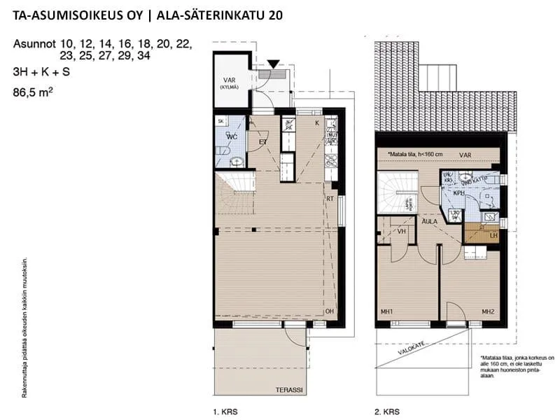 Plan - Duplex Apartment with Balcony in Porvoo Huhtis