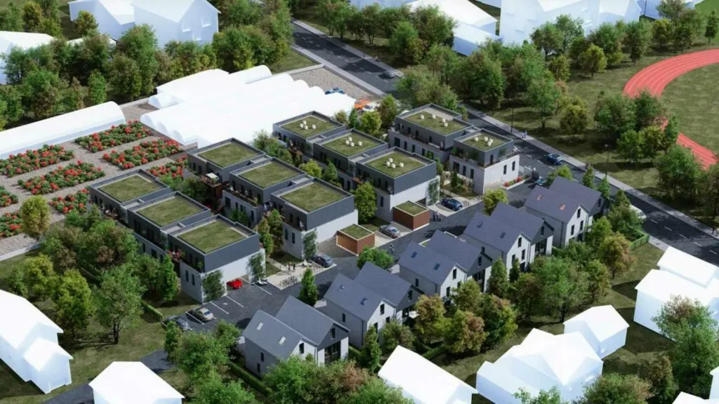 Vue aérienne - Appartement 2 Pièces avec Parking à Montesson Centre