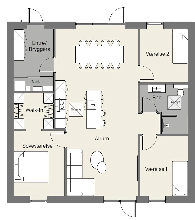 Plan - Terraced Houses with Balcony near Aarhus