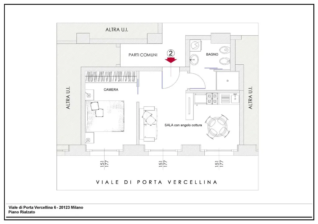 Plan - Luxury Flat with High-End Finishes in Milan