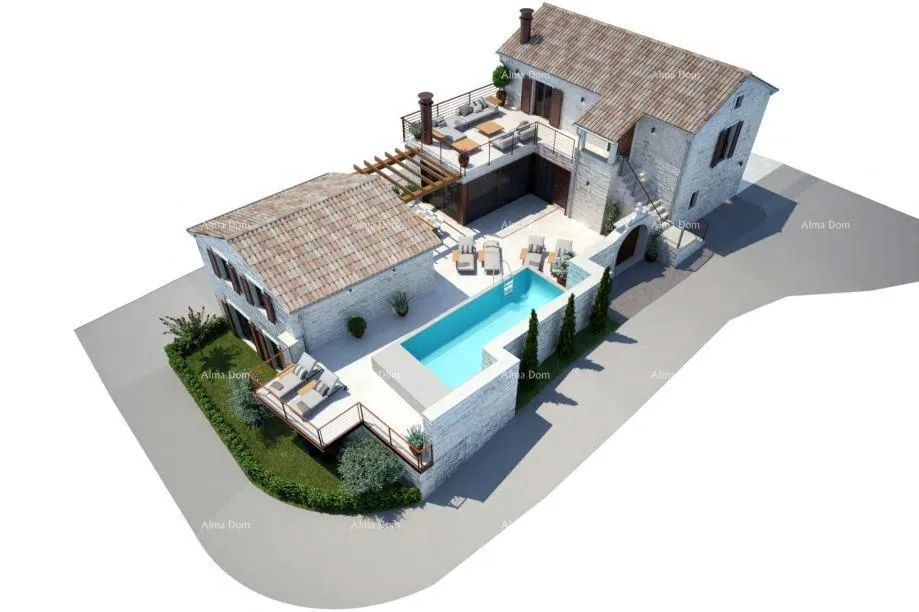 Two Stone Houses with Pool in Tinjan