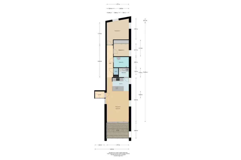 Plan - Modern Apartment with Terrace in Papendrecht