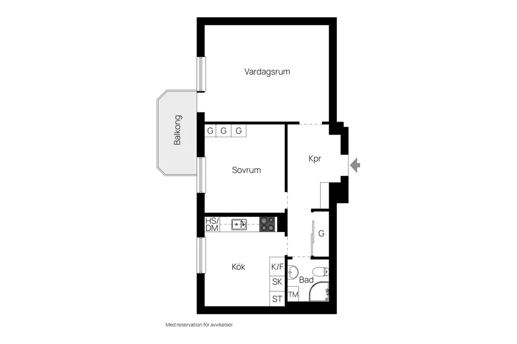 Plan - Renovated Flat with South-Facing Balcony in Salabacksgatan