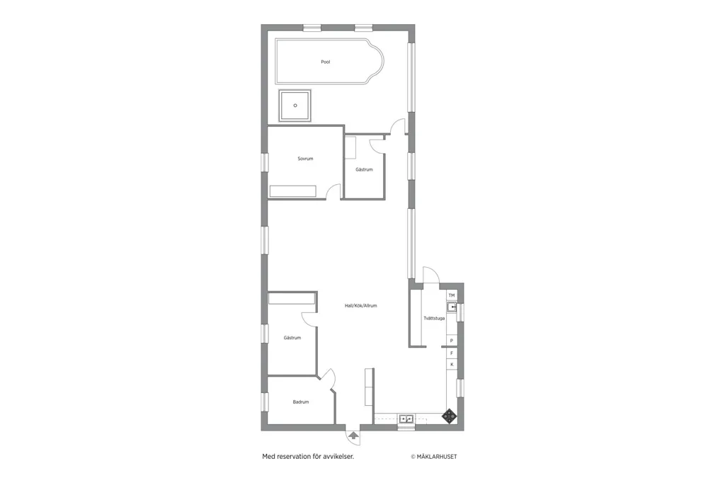 Planimetria - Modern House with Pool in Gislaved
