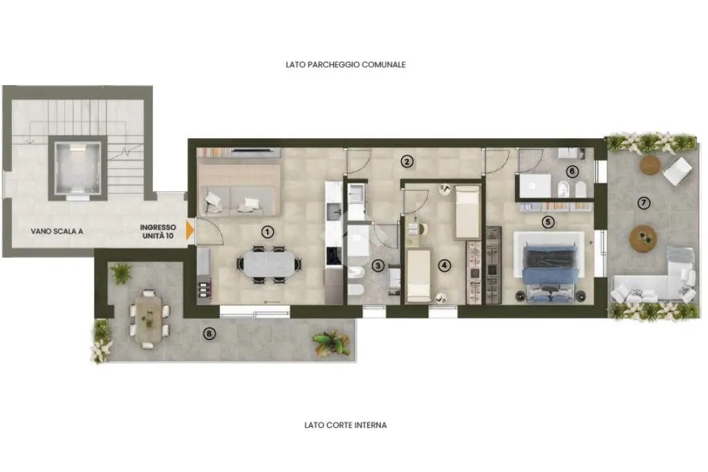 Planimetria - Class A4 Apartment with Terrace in Orzinuovi