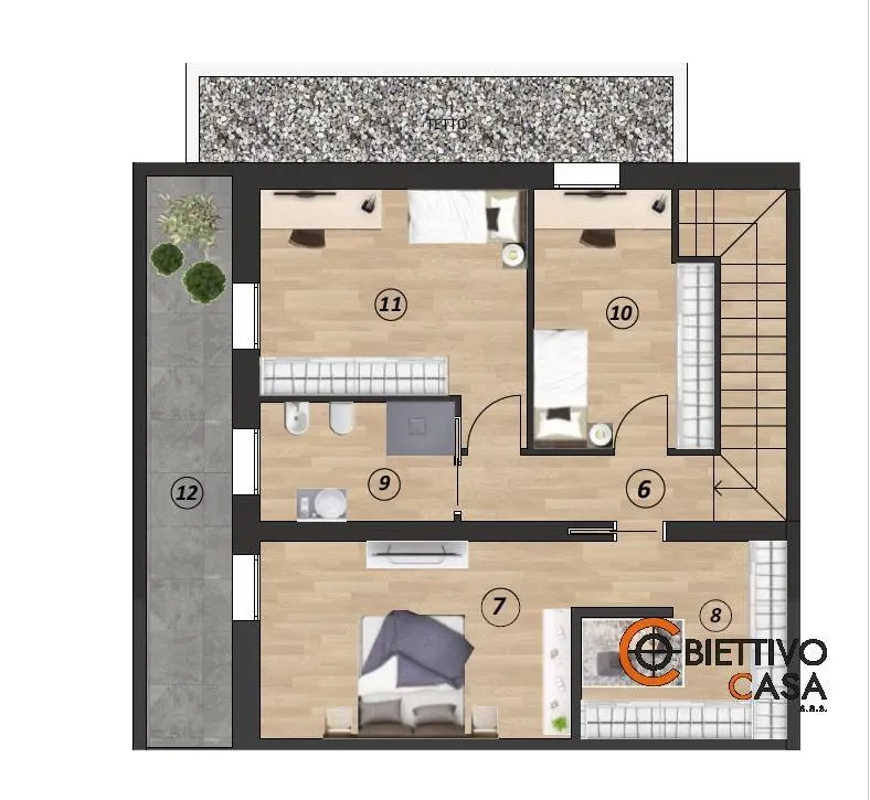 Plaan - Modern Villa with Private Garden in Massanzago