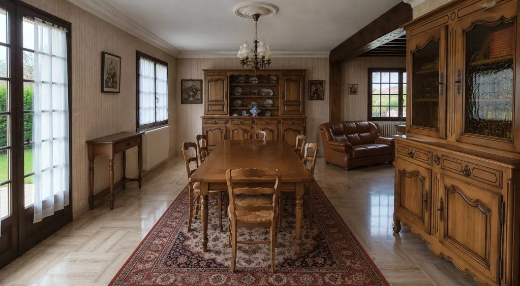 Dining Room - Dauphinois House with Garden in Countryside
