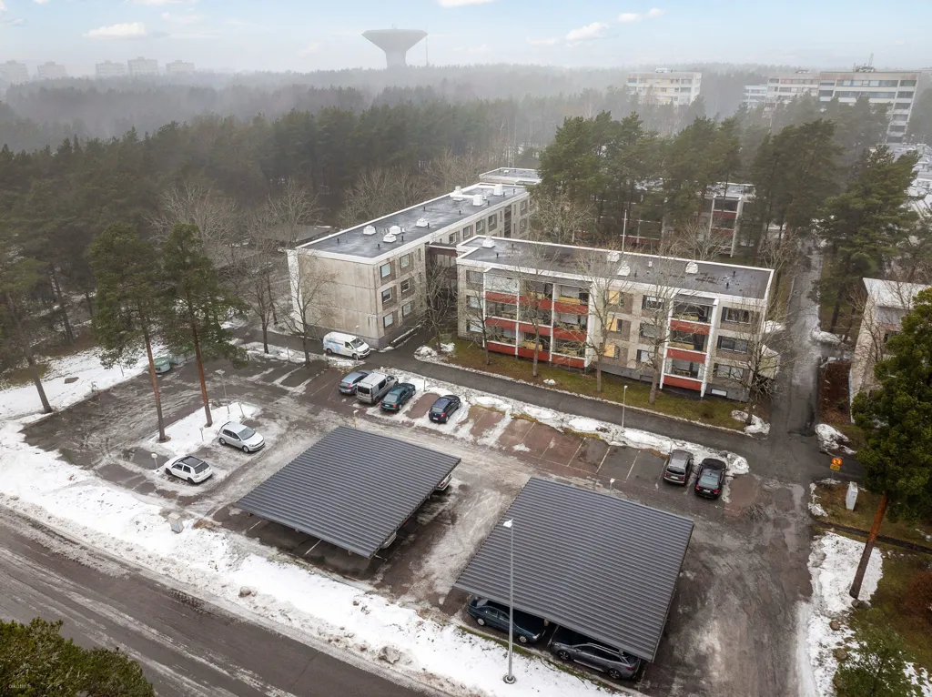 Aerial - Two-Bedroom Flat with Garden View in Runosmäki