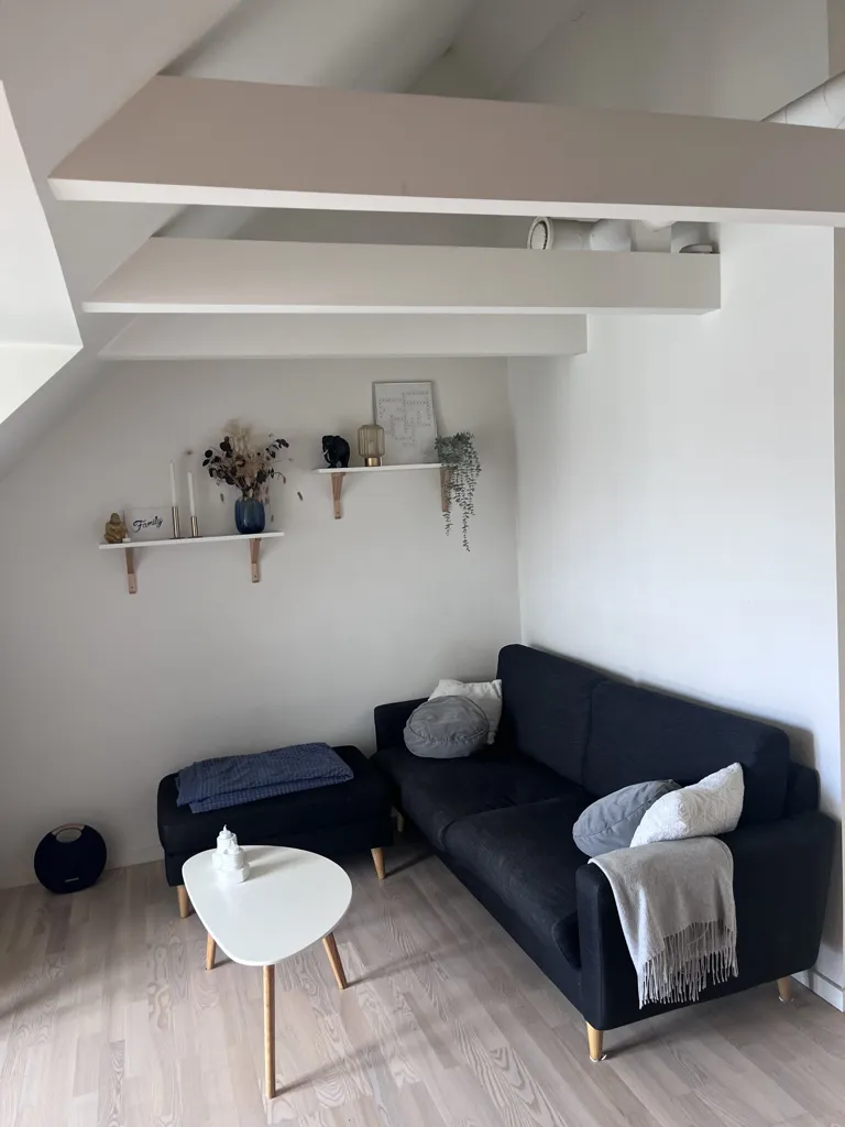 Séjour - Modern Flat with French Balcony in Viby