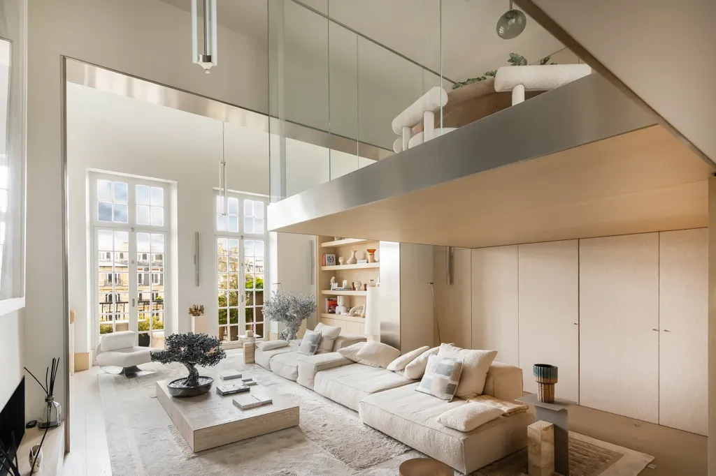 Séjour - Penthouse Art Déco avec Terrasses à Paris 17ème