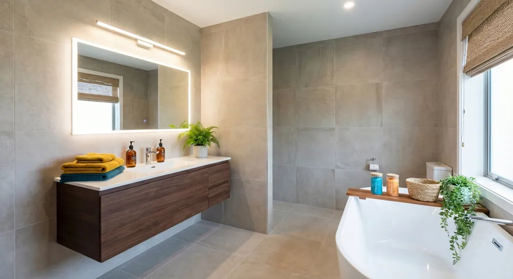 Bathrooms - 2-Bedroom Apartment with Balcony in Grenoble