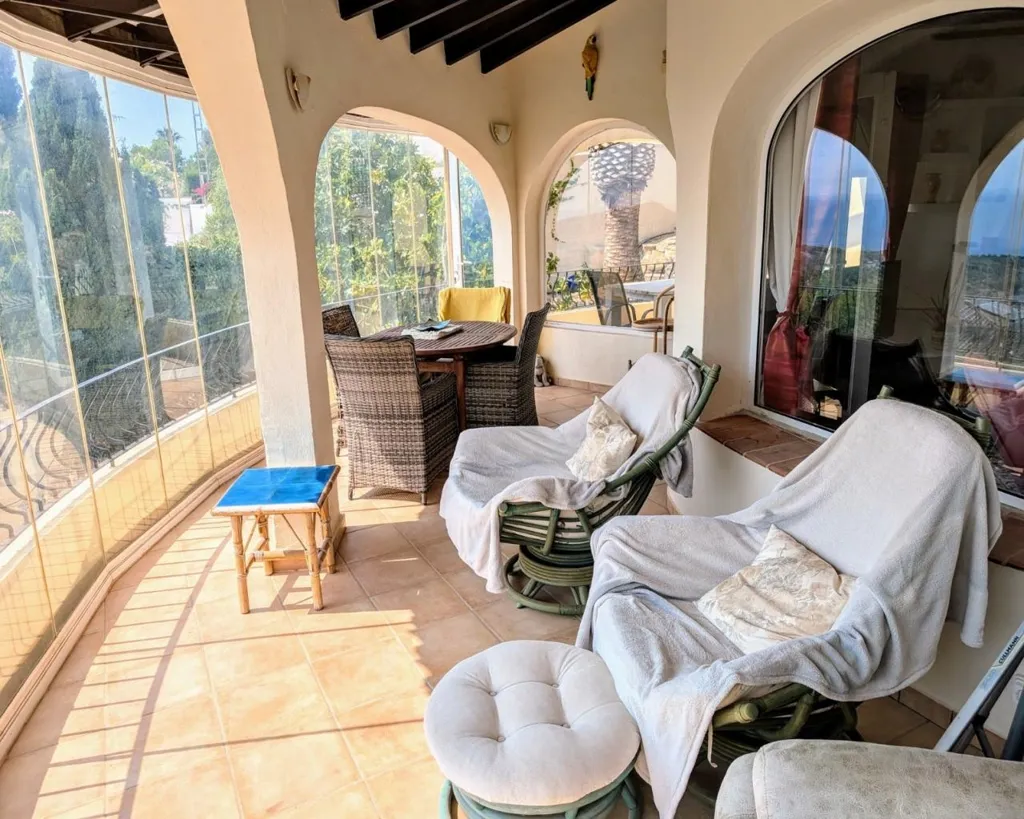 Terrace - Traditional Villa with Sea View in Benimeit, Moraira