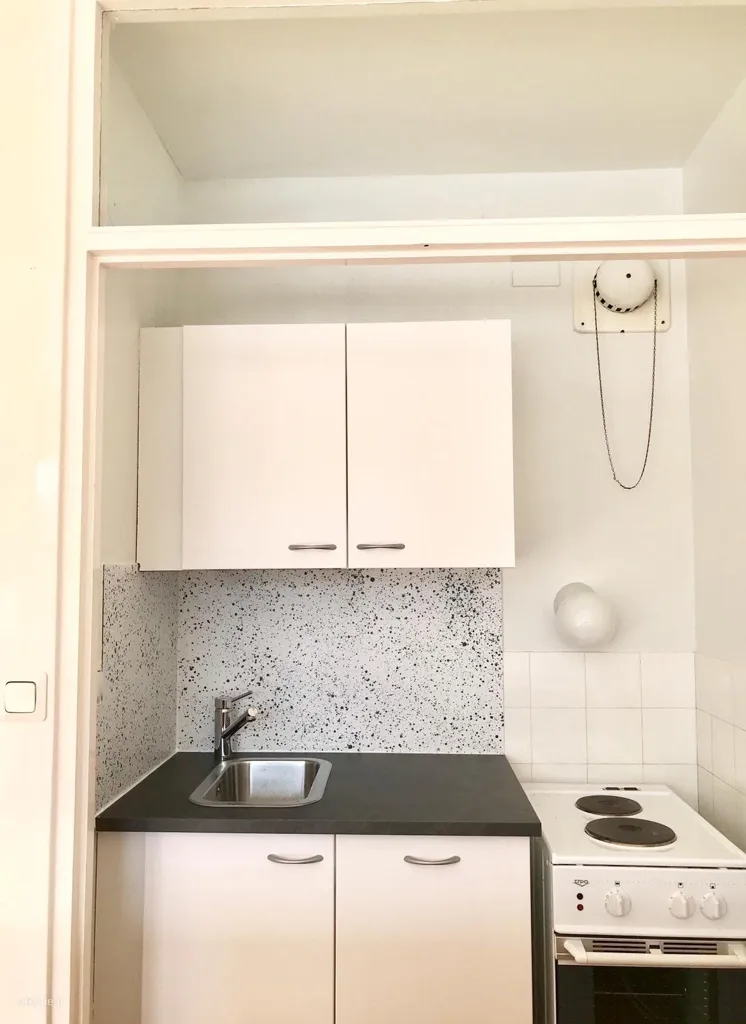 Cucina - Efficient 24 m² Flat with Garden View in Kaleva