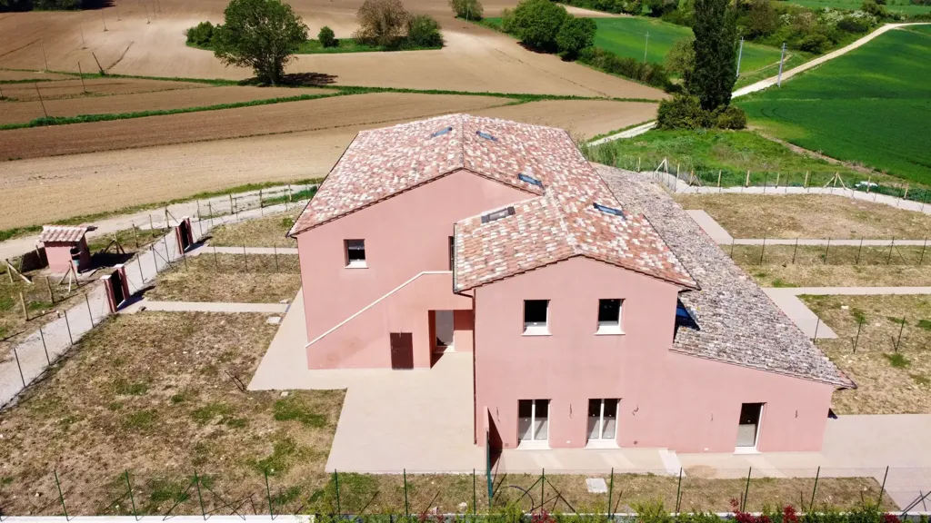 Aerial - Villa Portion with Private Garden in Perugia