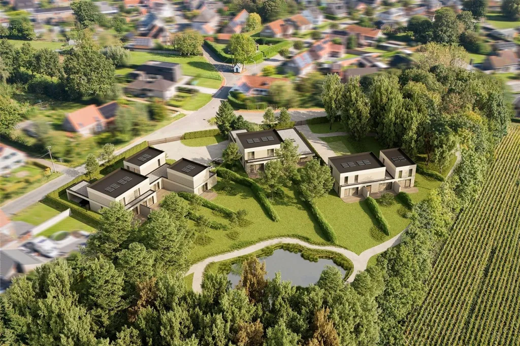 Vista aerea - Contemporary House with Garden in Hansbeke