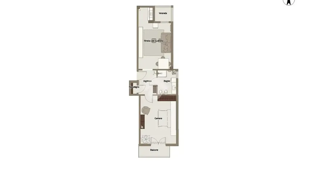 Plan - Panoramic 2-Bed Flat with Balcony in Rivalta Di Torino