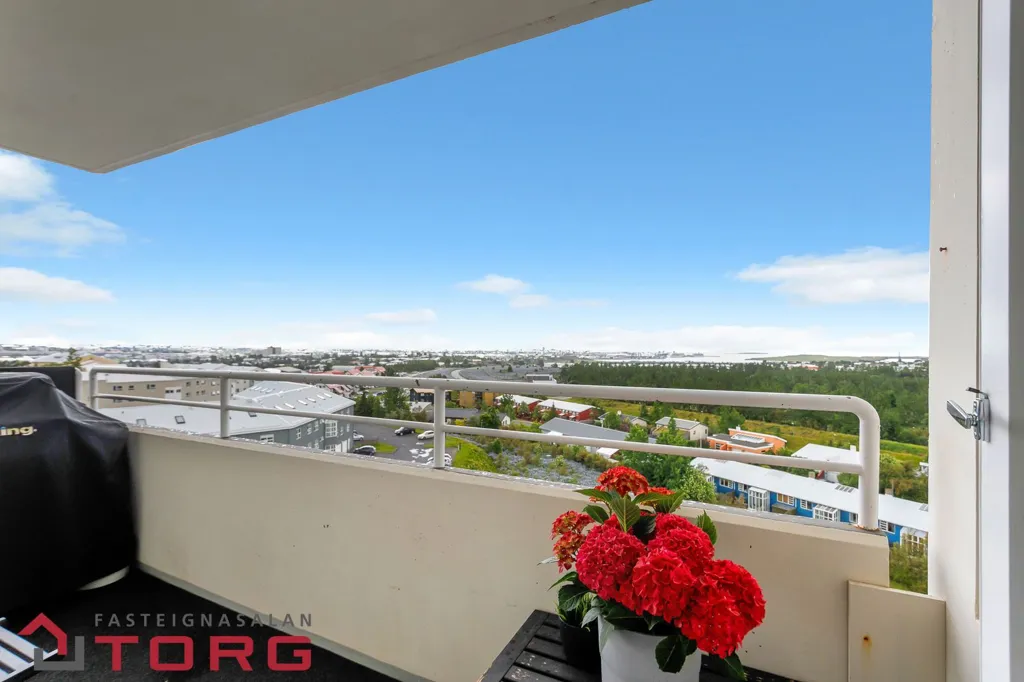 Balcony - Modernised Apartment with View in Grafarvogur