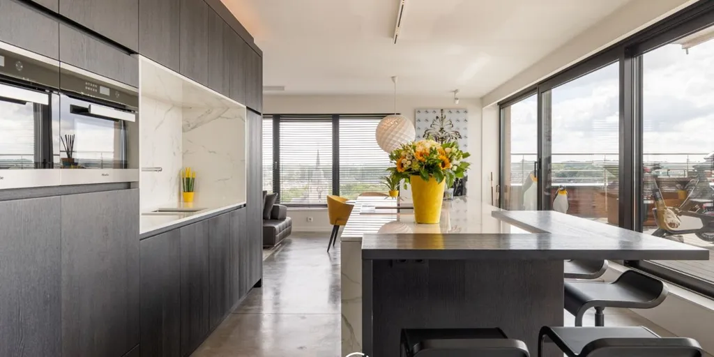 Cuisine - Penthouse avec Terrasse Sud à Merchtem