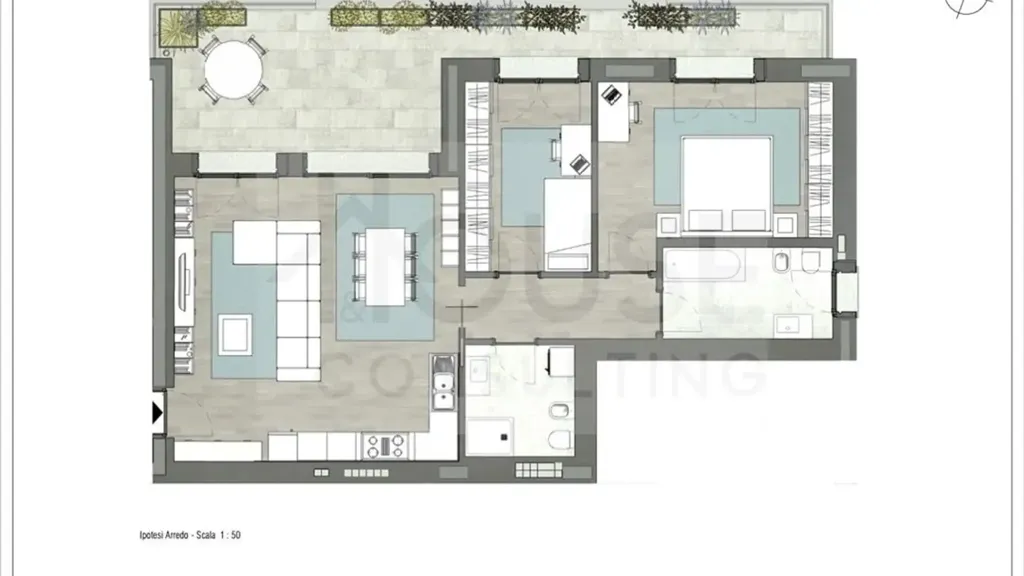 Plaan - Modern Apartment with Terraces in Biassono