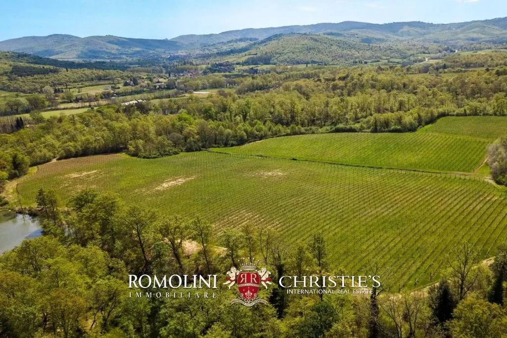 Vue aérienne - Vineyard Estate with Chianti DOCG in Bucine