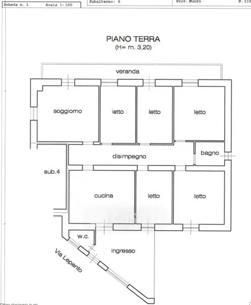 Plan - Ground Floor Apartment with Garden in Macomer