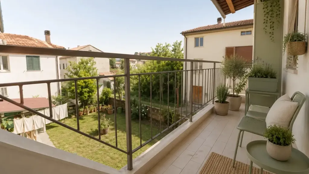 Balcon - Quadrilocale with Balcony and Garage in Certaldo