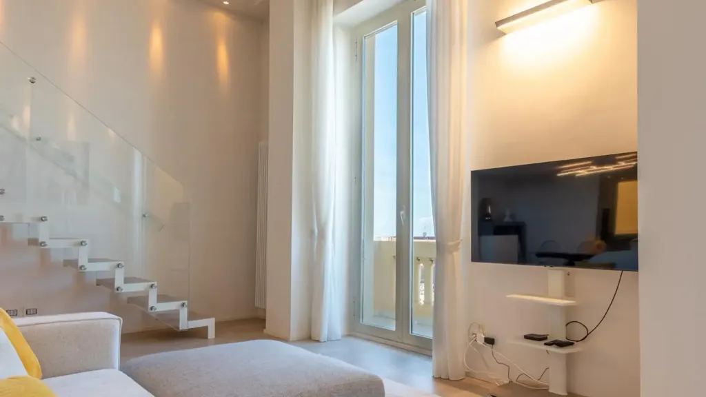 Living Room - Seafront Apartment with Balcony in Viareggio