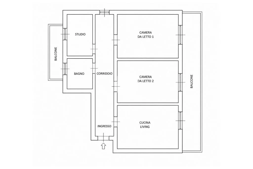 Plan - Student Room in Shared Apartment, Vico Parrettari, Naples