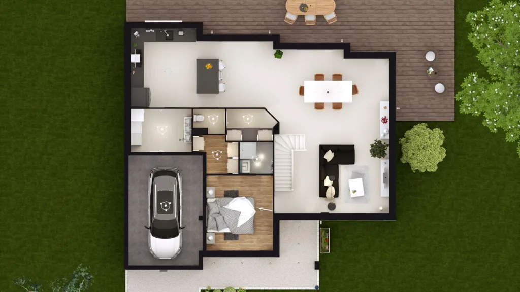 Plaan - New Build House with Forest View in Noiseau