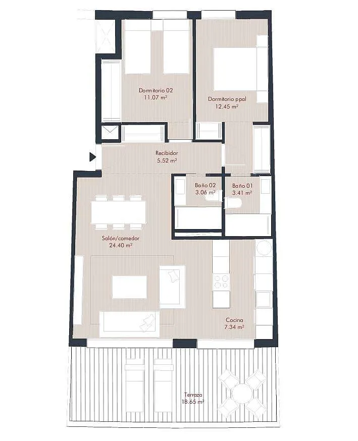 Floor Plan - Luxury Flat with Pool in Manilva