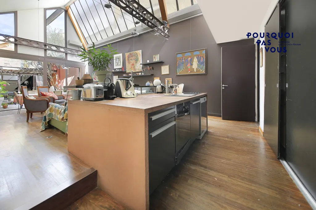 Köök - Loft with Patio in Lyon 4e