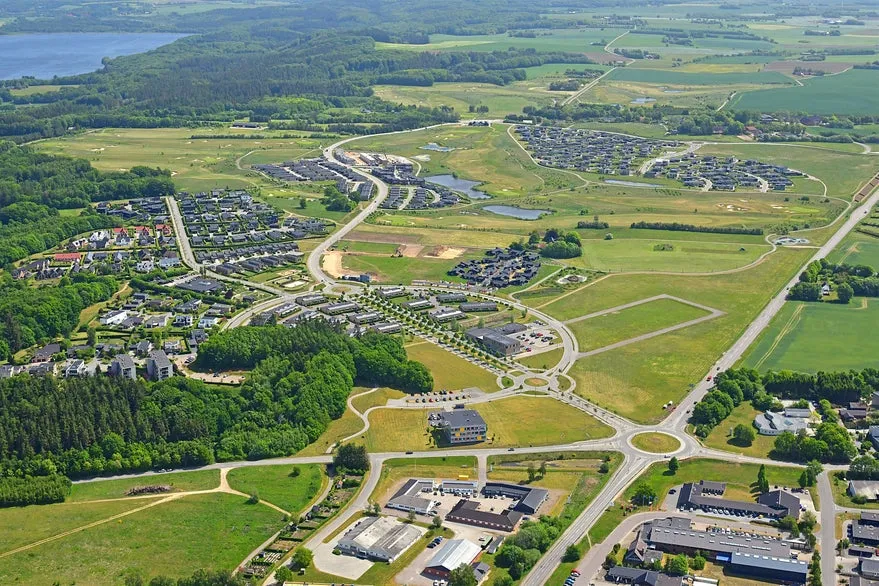 Vue aérienne - Architectural Plot with Forest View in Kildebjerg Ry