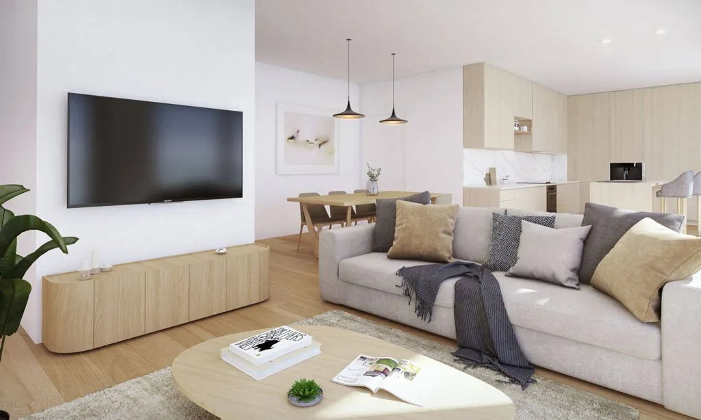 Séjour - Appartements neufs avec terrasse à Bruxelles Centre
