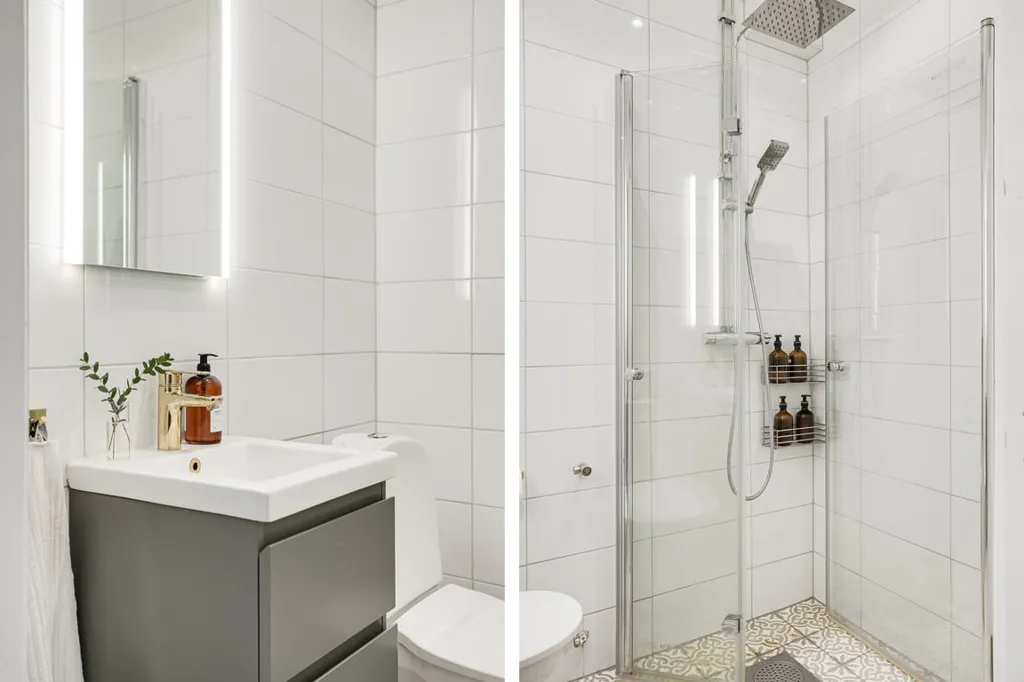 Salles de bain - 1930s Character Flat with Garden in Värnhem
