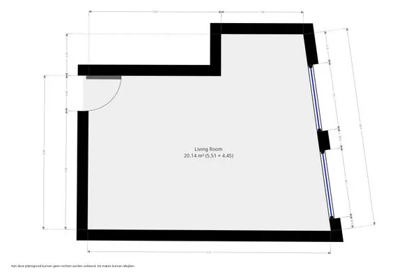 Plan - 1 Bedroom Apartment with High Windows in Leiden