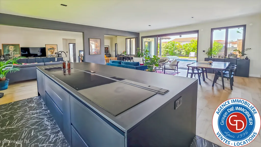 Köök - Contemporary Villa with Pool in Mios