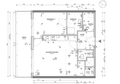 Plan - Modern 2-Bedroom Flat with Skyline View in Rotterdam