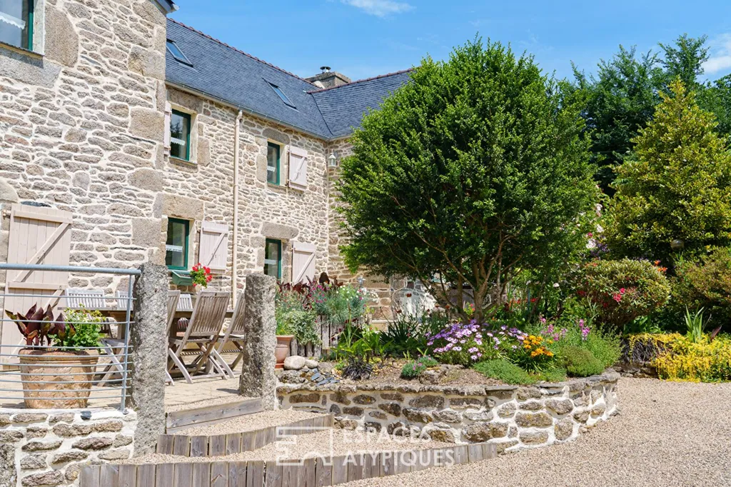 Terrasse - Maison de Tisserands avec Dépendance à Commana