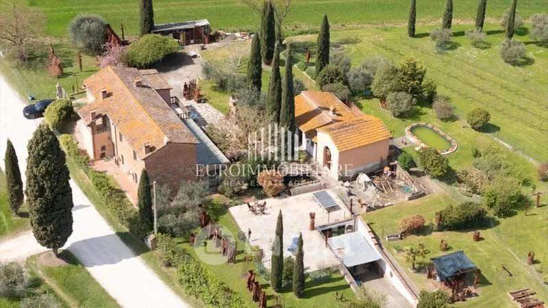 Vue aérienne - Rustic Casale with Pool in Castiglione del Lago