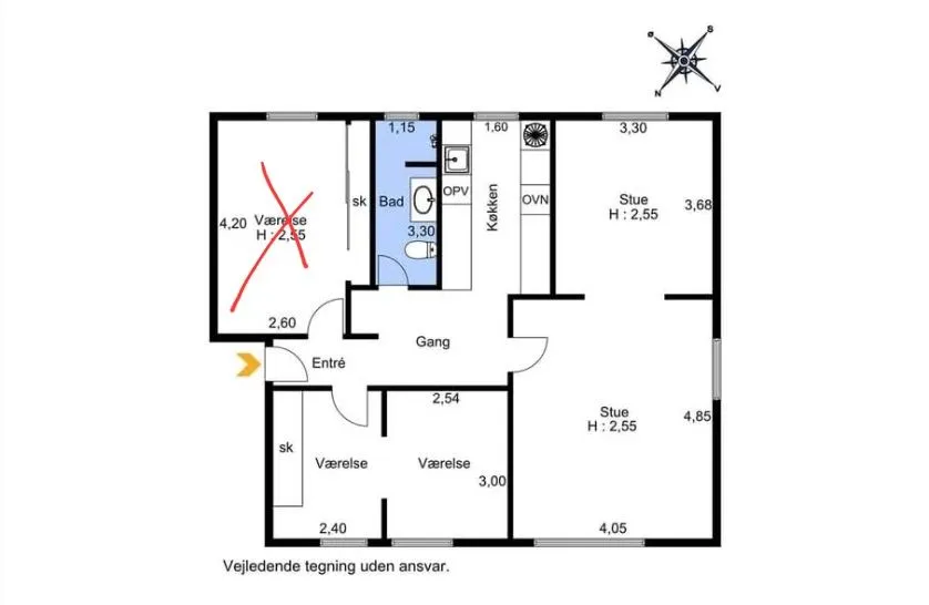 Planimetria - Room with Garden in Aalborg