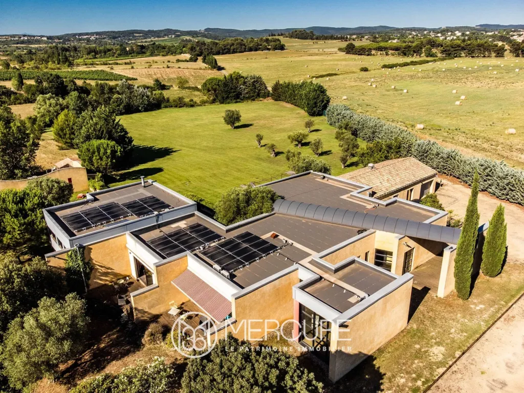 Vista aerea - Architectural Villa with Pool near Carcassonne
