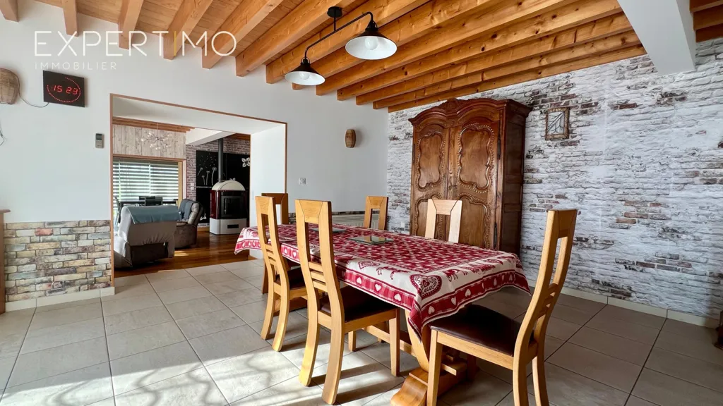 Dining Room - Renovated Longère with Pool in Betton