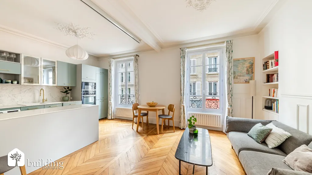 Séjour - Appartement avec vue sur le marché à Levallois-Perret