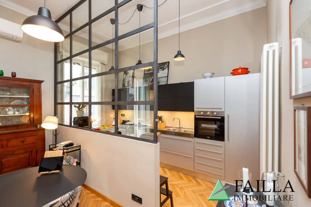 Köök - Restored Apartment with Balcony in Turin