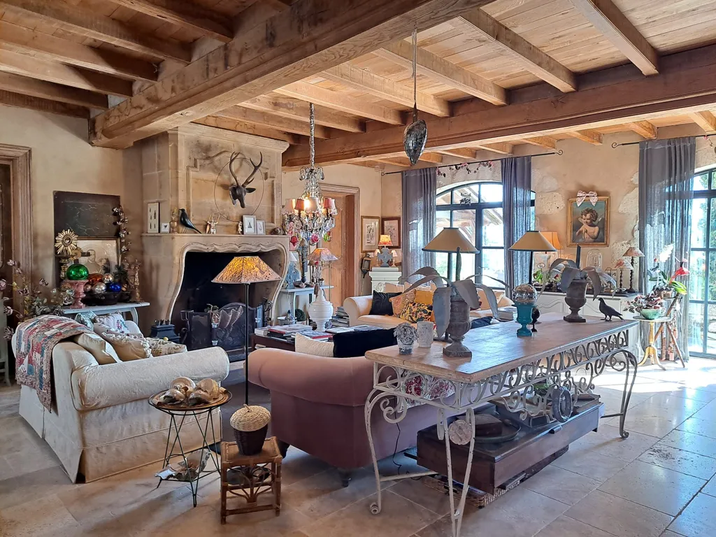 Séjour - Propriété en Pierre avec Maison d'Amis à Condom