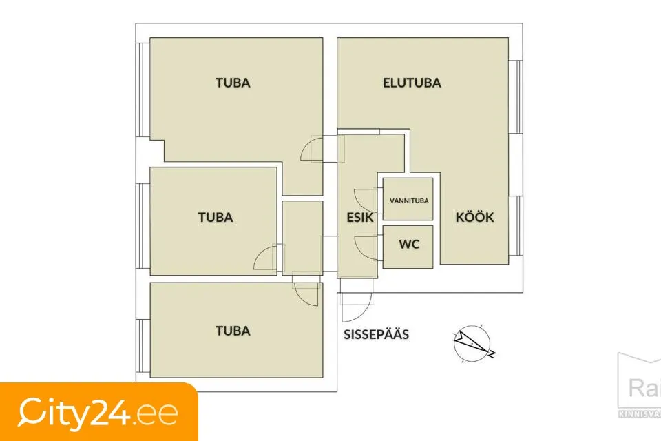 Floor Plan - Spacious 4-Bedroom Apartment with Forest View in Ruumu