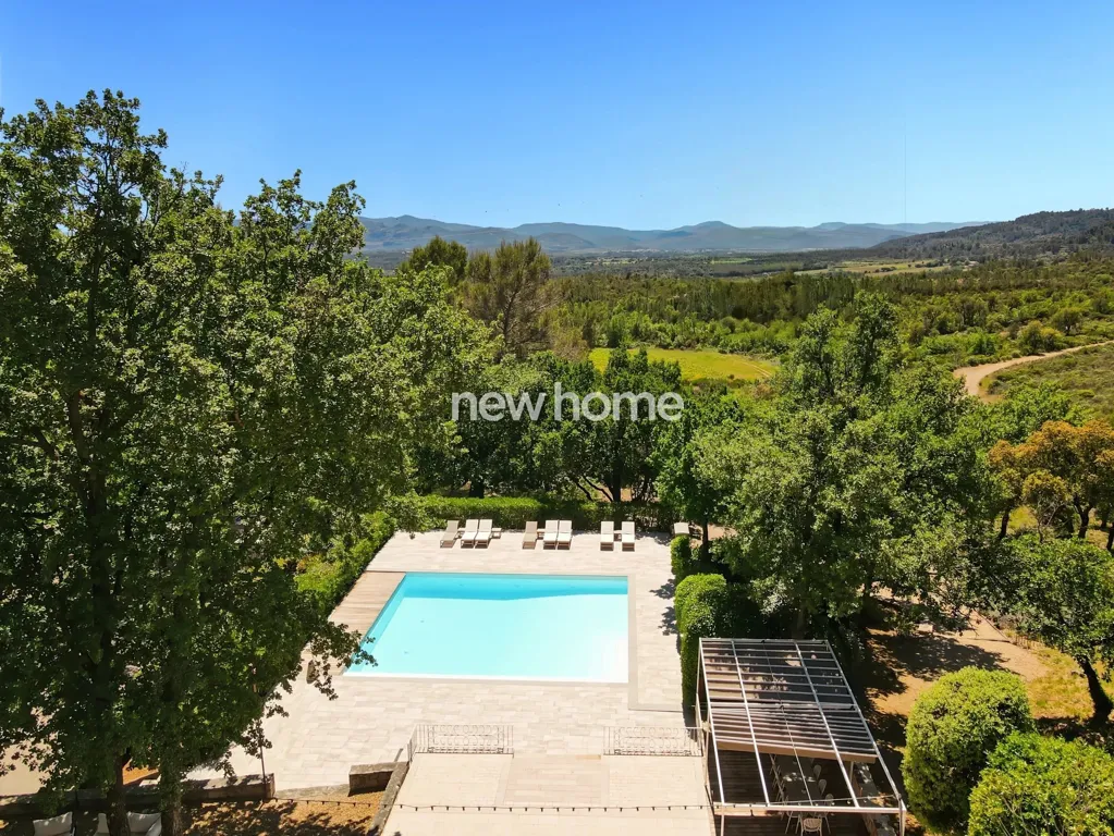 Aerial - Luxury Farmhouse with Pool in Fayence